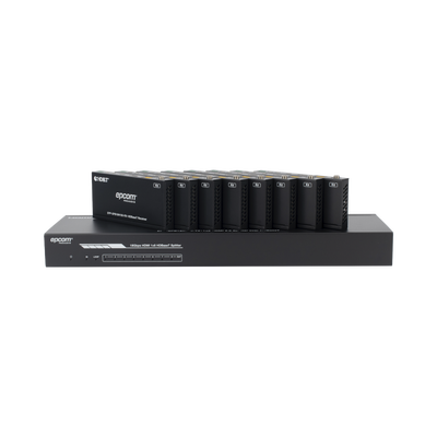 Splitter mas Extensor de Video | 1×8 | ProAV | HDBaseT™ | 120m en 4K@60Hz | 150m en 1080p@60Hz | Cat6/6a/7 | Gestión Avanzada EDID | Control IR y RS232 | PoC | Salida de Audio