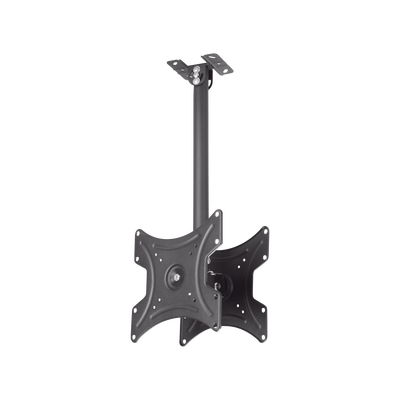 Montaje de Techo Universal Doble  para Monitores de 17 a  42″ | Soporta hasta 22 KG x monitor/ VESA 75X75, 100X100, 200X200 / Acero / Montaje Telescopico de 50 cm hasta 80cm