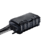 Caja de Distribución de Fibra Óptica para 24 Empalmes, con 16 acopladores SC/APC simplex, Exterior IP65, Color Negro