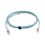 Jumper de Fibra Óptica Multimodo 50/125 XGLO OM4, LC-LC Duplex, OFNR, Color Aqua, 3 Metros