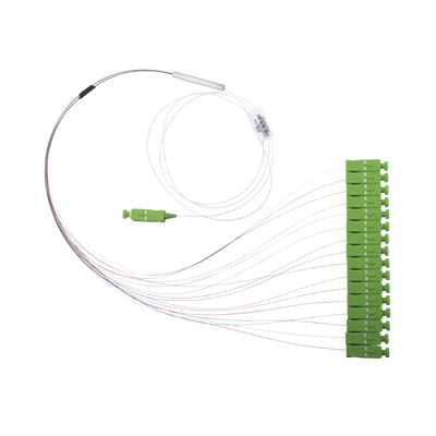 Divisor Óptico (Splitter) Tipo PLC, de 1×16, Con Conector de Entrada SC/APC y Conectores de Salida SC/APC