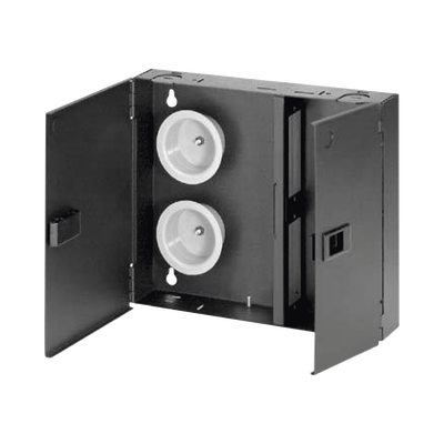 Caja PANDUIT FWME2 de Conexión de Fibra Óptica, Para Montaje en Pared, Acepta 2 Placas FAP o FMP, Hasta 48 Fibras, Color Negro