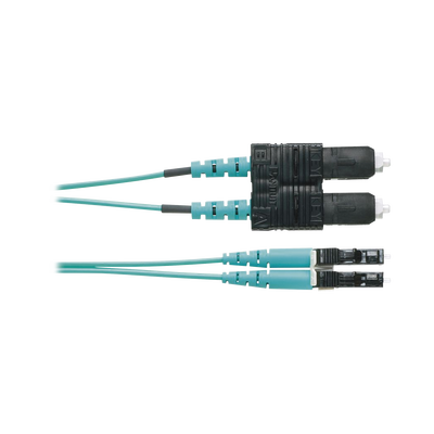 Jumper PANDUIT FX2ERLNSNSNM001 de Fibra Optica Multimodo 50/125 OM3, LC-SC Duplex, OFNR (Riser), Color Aqua, 1 Metro