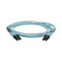 Jumper de Fibra Optica Multimodo 50/125 OM4, LC-LC Duplex, OFNR (Riser), Color Aqua, 2 Metros