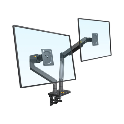 Montaje de Escritorio articulado para 2 monitores de 22″-32″ /  Soporta hasta 15 kg x  brazo / Vesa 75 x 75 / 100 x 100 / Acero / Giro: 360°