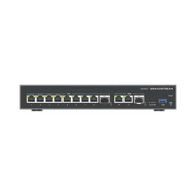 4 GRANDSTREAM GCC6011 en 1: Firewall Nueva Generación, Router, PBX IP, Switch 10 Puertos Gigabit (4 PoE) + 2 Puertos SFP 2.5 Gigabit