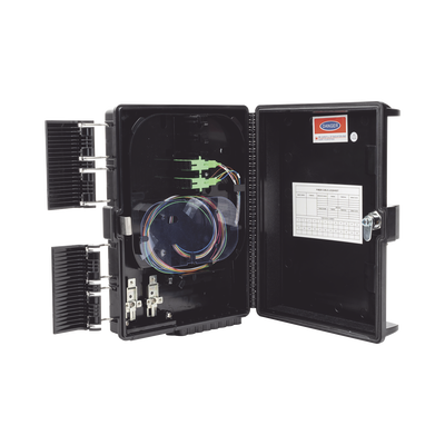 Cierre de Empalme para 24 fusiones de fibra óptica, Interior/Exterior, con 8 acopladores SC/APC y splitter 1×8 SC/APC Incluido, IP65