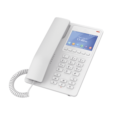 Teléfono IP Hotelero con pantalla LCD a color, 2 líneas SIP con 2 cuentas, codec Opus, IPV4/IPV6, color blanco, con gestión en la nube GDMS - Image 2
