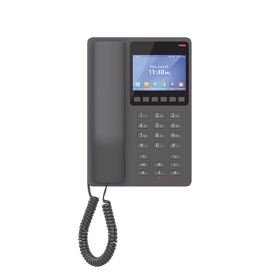 Teléfono IP Hotelero con pantalla LCD a color, 2 líneas SIP con 2 cuentas, codec Opus, IPV4/IPV6, color negro, con gestión en la nube GDMS - Image 6