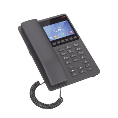 Teléfono IP Hotelero con pantalla LCD a color, 2 líneas SIP con 2 cuentas, codec Opus, IPV4/IPV6, color negro, con gestión en la nube GDMS - Image 3