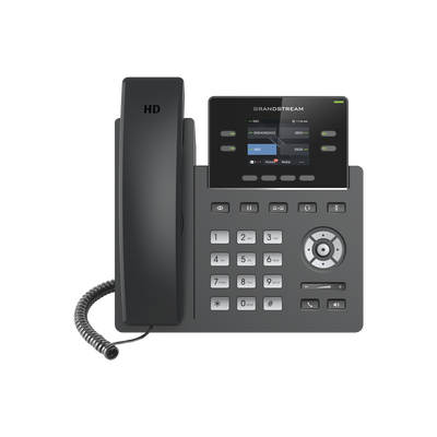 Teléfono IP Grado Operador, 4 líneas SIP con 2 cuentas, pantalla a color 2.4″, codec Opus, IPV4/IPV6 con gestión en la nube GDMS