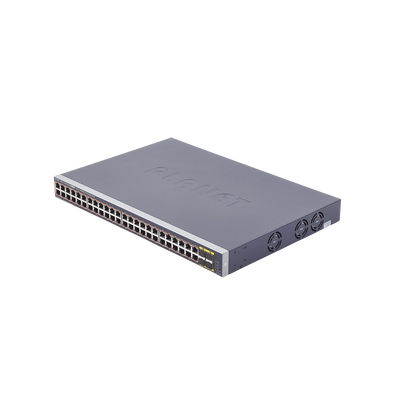 Switch Administrable PLANET GS-4210-48P4S de 48-Puertos 10/100/1000T 802.3at PoE + 4-Puertos 100/1000BASE-X SFP / 440W - Image 2