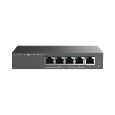 Switch GRANDSTREAM GWN7700P PoE+ Gigabit No Administrable / 5 puertos 10/100/1000 Mbps / 4 puertos PoE+ / hasta 60W