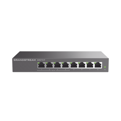 Switch GRANDSTREAM GWN7701P PoE+ Gigabit No Administrable / 8 puertos 10/100/1000 Mbps / 4 puertos PoE+ / hasta 60W