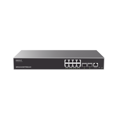 Switch Capa 3 PoE+ Administrable / 8 puertos 10/100/1000 Mbps + 2 Puertos SFP+ GRANDSTREAM GWN7811P de 10 Gigabits / Hasta 120W / Compatible con GWN Cloud.