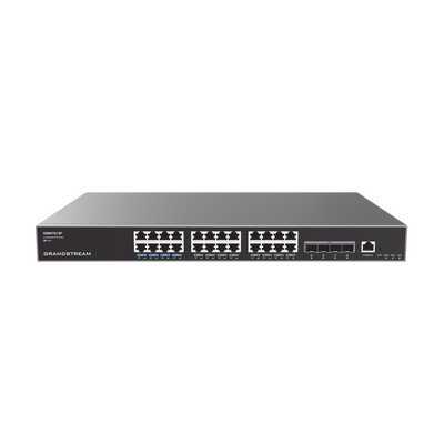 Switch Capa 3 PoE+ Administrable / 24 puertos 10/100/1000 Mbps + 4 Puertos SFP+ GRANDSTREAM GWN7813P de 10 Gigabits / Hasta 360W / Compatible con GWN Cloud.