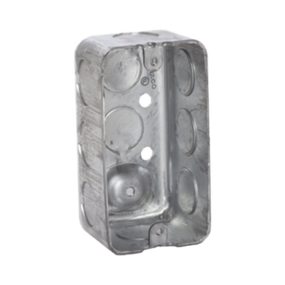 Caja (Chalupa) 4×2″/ Profundidad 1-7/8″/ 10 Entradas RACO HUB-660 de 1/2″/ Troquelada.