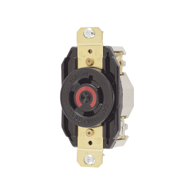 Receptáculo HUBBELL HUB-HBL-2410 con Bloqueo de Media Vuelta Industrial 20 A 125/250 V CA / 3 Polos 4 Hilos / Nema L14-20R.