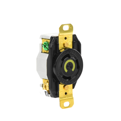 Receptáculo de Media Vuelta Industrial 30 A 125 V CA 2 Polos 3 Hilos (Nema L5-30R) Color Negro. - Image 3
