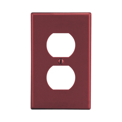 Placa HUBBELL HUB-P8R de Pared para Contacto Duplex Color Rojo. - Image 2