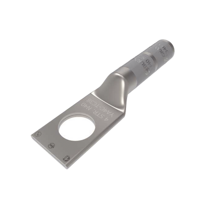 Zapata Terminal de Compresión BURNDY para Tornillo de 1/4″ y Calibre 4 AWG /Cañón Largo.