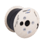 Carrete de 1 km de Fibra Óptica Drop, Interior/Exterior G.657A2 Monomodo de 2 hilos (bifibra), Diseñada para Fusionarse, Dieléctrica, Forro Negro , (No Soporta Conectores Mecánicos)
