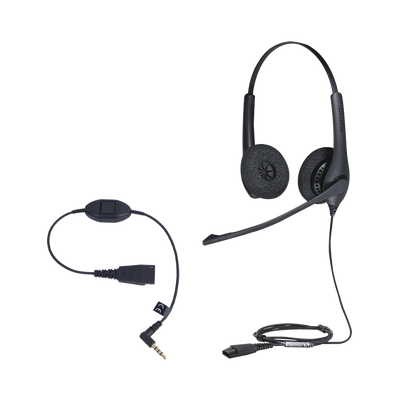 KIT, Diadema con cancelación de ruido, con accesorio para conexiones 3.5mm Incluye modelos BIZ-1500-DUO-QD y MOBILE-QD-35MM-S