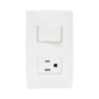 Apagador Escalera y Contacto de 127 V~60 Hz 10/15 A.