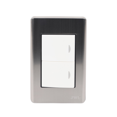 Apagador Doble JWJ JTL-E7505 de 10 A/ 127 V CA ~ 60 Hz / Placa de Acero. - Image 4