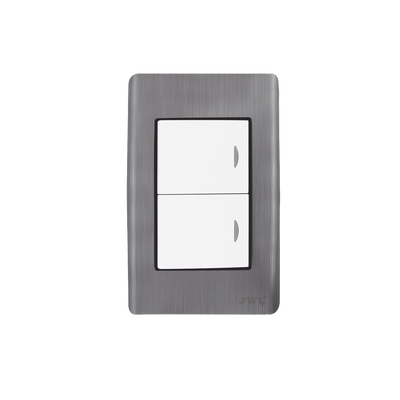 Apagador Doble JWJ JTL-E7505 de 10 A/ 127 V CA ~ 60 Hz / Placa de Acero. - Image 2