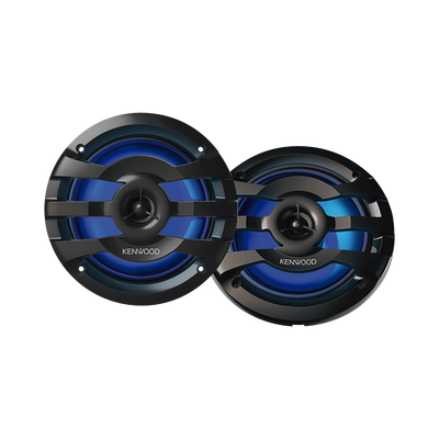 Par de altavoces fabricados en grado marinos en rejilla color negro de 6.5″ con iluminación led, potencia máxima de 260 W