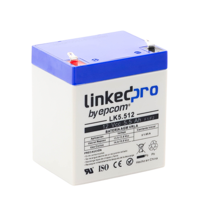 Batería 12 V / 5.5 Ah / UL / Vida útil promedio 5 años / Tecnología AGM / Para uso en equipo electrónico, Alarmas de Intrusión / Incendio/ Control de acceso / Video Vigilancia / Terminales F1 ( Incluye adaptador F - Image 5