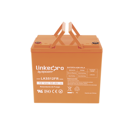 Batería 12 V / 55 Ah / UL / Tecnología AGM-VRLA / Vida útil promedio de 5 años / Retardo a la flama / Para uso en equipo electrónico, Alarmas de Intrusión / Incendio/ Control de acceso / Video Vigilancia / Termina - Image 5