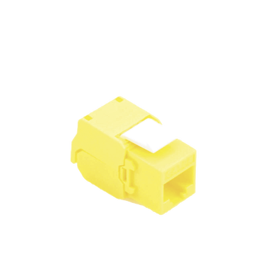 Módulo Jack Keystone Cat6A (toolless), LINKEDPRO BY EPCOM LPKJ6ATTYE con terminación en ángulo 180 º Color Amarillo, Compatible con Faceplate y Patchpanel Linkedpro