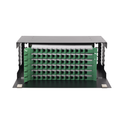 Distribuidor de Fibra Óptica con bandejas deslizables, vacío, 19in, acepta 72 adaptadores “LC Duplex” o “LC Simplex” o 72 “SC” Simplex, 4U