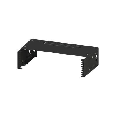 Rack Abierto de montaje en Pared, de 19in,  Profundidad Ajustable (8″ a 12″) de 2.5  Unidades de rack, con Capacidad de Crecimiento.