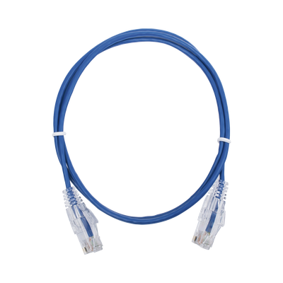Cable de Parcheo Slim UTP Cat6 – 1 metro, Azul, Diámetro Reducido (28 AWG)