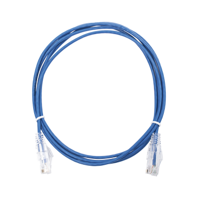 Cable de Parcheo Slim UTP Cat6 – 2 m Azul Diámetro Reducido (28 AWG)
