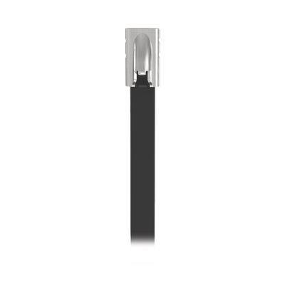 Cincho Pan-Steel™ PANDUIT MLTFC6S-CP316 de Acero Inoxidable 316, de 521mm largo x 4.6mm ancho, Color Negro, Exterior Resistente a Rayos UV, Paquete de 100pz