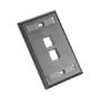 Placa de Pared Vertical, Salida Para 2 Puertos Keystone, Con Espacios Para Etiquetas, Color Negro