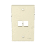 Placa de Pared Vertical, Salida Para 2 Puertos Keystone, Color Marfil