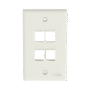 Placa de Pared Vertical, Salida Para 4 Puertos Keystone, Color Blanco Mate