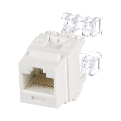 Conector Jack Estilo 110 (de Impacto), Tipo Keystone, Categoría 6, PANDUIT NK688MIW de 8 posiciones y 8 cables, Color Blanco mate