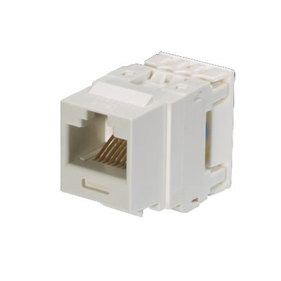 Conector Jack Estilo 110 (de Impacto), Tipo Keystone, Categoría 6, PANDUIT NK688MWH de 8 posiciones y 8 cables, Color Blanco