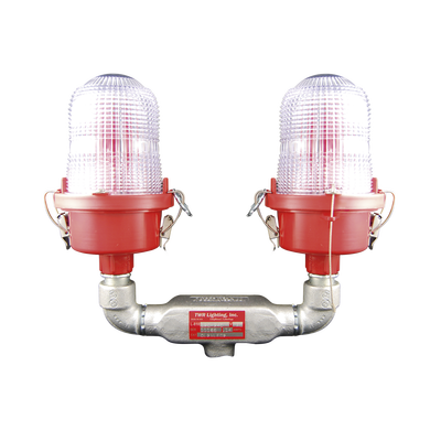 Lámpara de Obstrucción Roja Certificada/ Luz Fija Tipo L-810 Doble LED/ 120 – 240 Vca/ Luz Infraroja