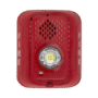 Sirena con Lámpara LED Estroboscópica / a 2 Hilos / Montaje en Pared / 24 Vcd / Configuración Estroboscópica Seleccionable / Texto en Inglés / Color Rojo