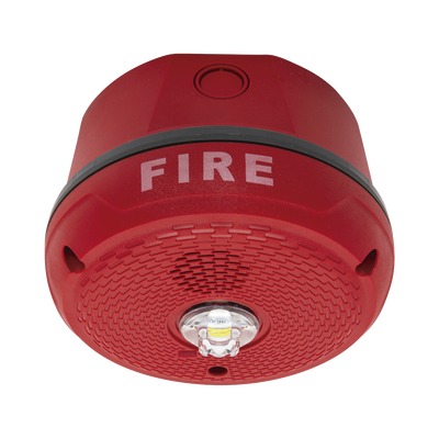 Sirena con Lámpara LED Estroboscópica / Montaje en Techo / Nivel de Candelas Seleccionable / Color Rojo / Nuevo Diseño Moderno y Elegante / Menor Consumo de Corriente / Uso exterior
