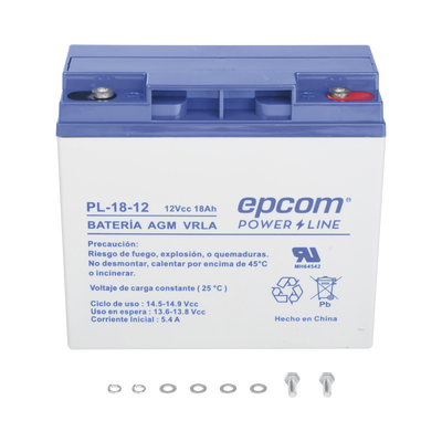 Batería 12 Vcc / 18 Ah / UL / Tecnología AGM-VRLA / Para uso en equipo electrónico Alarmas de intrusión / Incendio/ Control de acceso / Video Vigilancia / Terminales de tornillo M5 ( HEX ) / Cargador recomendado CHR-80. - Image 5