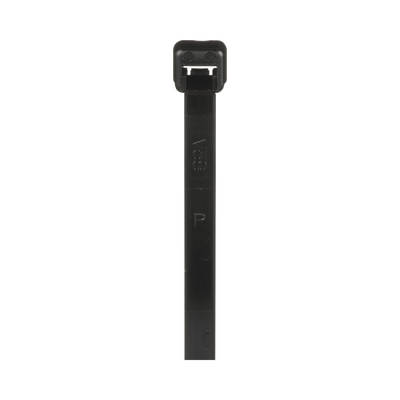 Cincho PANDUIT PLT2S-M0 de Nylon 6.6 de Bloqueo, 188 mm largo x 4.8mm ancho, Color Negro, Exterior Resistente a Rayos UV, Paquete de 1000pz