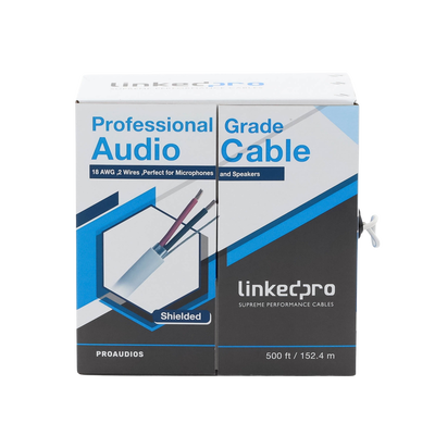 Cable para audio profesional calibre 18 en 2 hilos 100% cobre, BLINDADO perfecto para bocinas y micrófonos, bobina de 152 m - Image 3